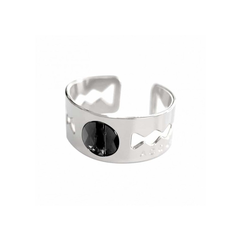 Bague Acquadila galaxie argent noir