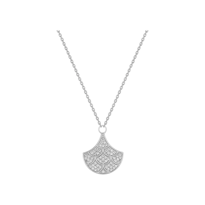 Collier Glamour argent rhodié oxydes de zirconium