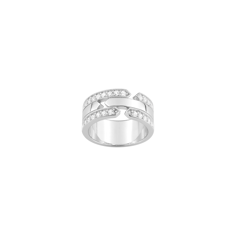 Bague Graphique en argent 925 ‰ rhodié et oxydes de zirconium