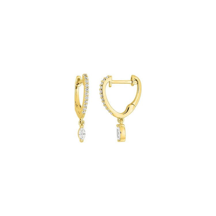 Boucles d'oreilles Plaqué or & oxydes de zirconium