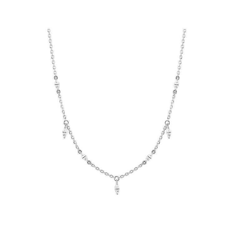 Collier Argent rhodié & oxydes de zirconium