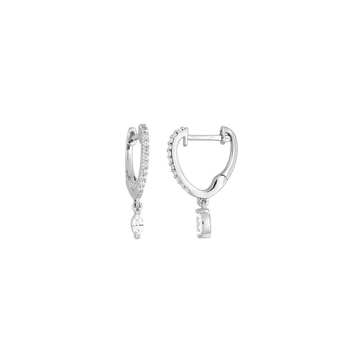 Boucles d'oreilles Argent 925‰ rhodié & oxydes de zirconium