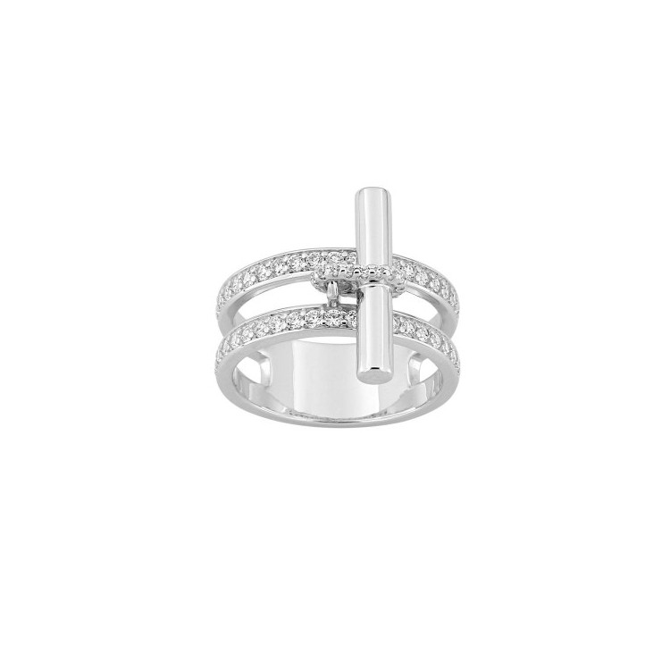 Bague Argent rhodié & oxydes de zirconium