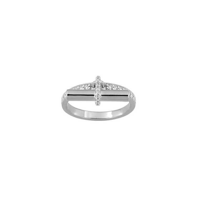 Bague Argent rhodié & oxydes de zirconium