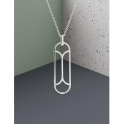 Collier graphique Argent rhodié