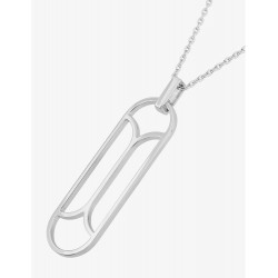 Collier graphique Argent rhodié