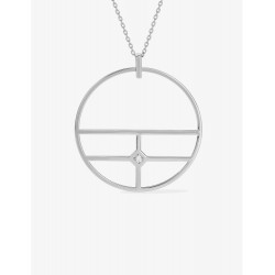 Collier Graphique argent rhodié et oxydes de zirconium