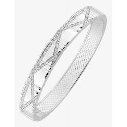 Bracelet jonc Argent rhodié & oxydes de zirconium