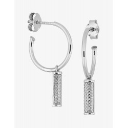 Boucles d'oreilles Graphique argent rhodié avec oxydes de zirconium