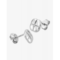 Boucles d'oreilles Graphique argent rhodié et oxydes de zirconium