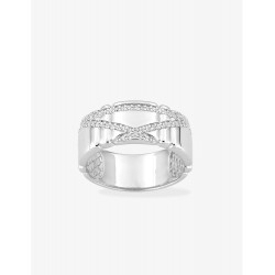 Bague Argent rhodié & oxydes de zirconium