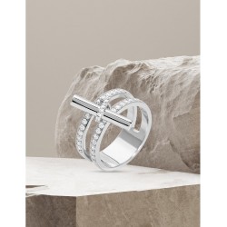 Bague Argent rhodié & oxydes de zirconium