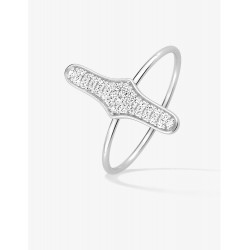 Bague Glamour en argent rhodié et oxydes de zirconium