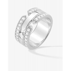 Bague Graphique en argent 925 ‰ rhodié et oxydes de zirconium