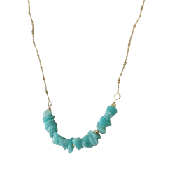 Collier en plaqué or et amazonite