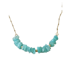 Collier en plaqué or et amazonite