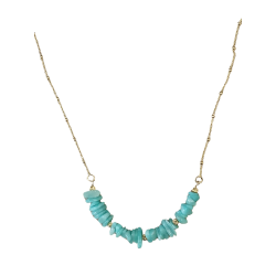 Collier en plaqué or et amazonite