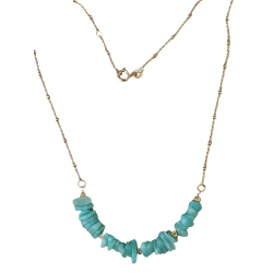 Collier en plaqué or et amazonite