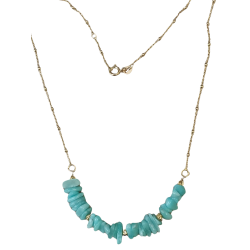 Collier en plaqué or et amazonite