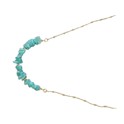 Collier en plaqué or et amazonite