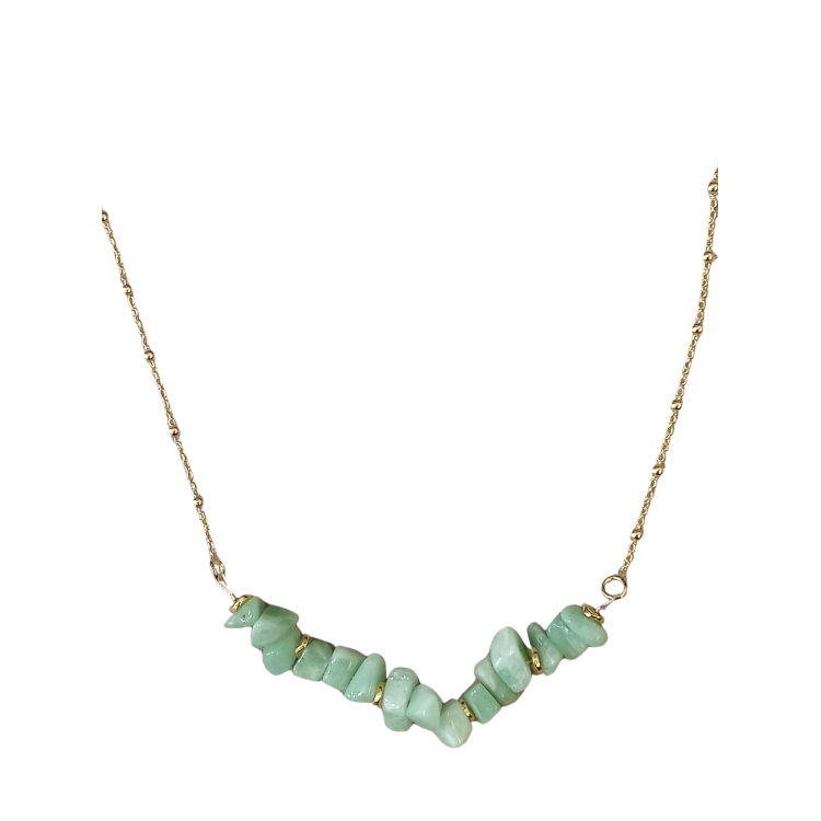 Collier chaine en plaqué or et Amazonite