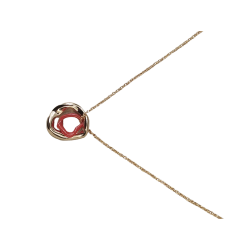 Collier en plaqué or anneau corail