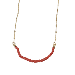 Collier en plaqué or perles de corail