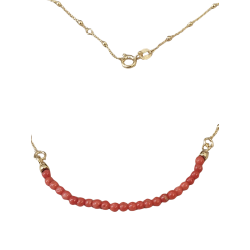 Collier en plaqué or perles de corail