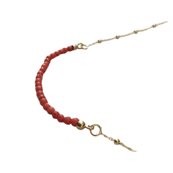 Collier en plaqué or perles de corail