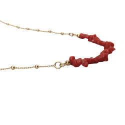 Collier en plaqué or et corail