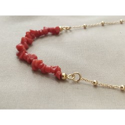 Collier en plaqué or et corail