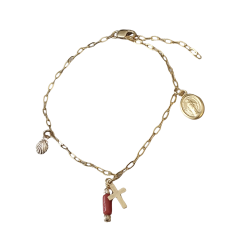 Bracelet en plaqué or avec charms