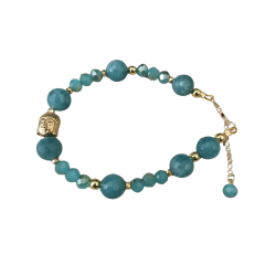 Bracelet Bouddha en plaqué or et Apatite